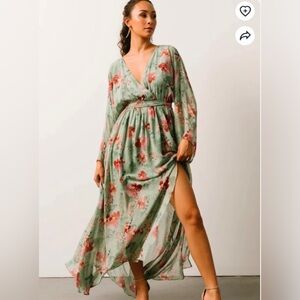 SOLD! NWT Baltic Born Irene Kimono Maxi Dress Sage Floral Size XS